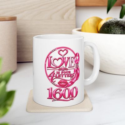 Pink Ribbon 10 Year Awareness Mug - angle 2